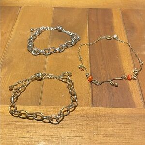 Elegant Gold and Silver Tone Bracelets - Set of 3